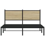 vidaXL Cadre de lit en métal sans matelas chêne sonoma 150x200 cm