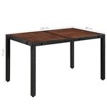 vidaXL Mobilier d'extérieur 7 Pièces Résine tressée et bois d'acacia Noir