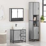 vidaXL Ensemble de meubles de salle de bain 3 Pièces Sonoma gris