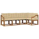 vidaXL Ensemble de canapés d'extérieur 5 pc Naturel et Beige