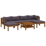vidaXL Salon de jardin 7 Pièces avec coussin Bois d'acacia solide