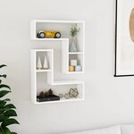 vidaXL Étagères murales 2 Pièces blanc 50x15x50 cm bois d'ingénierie