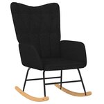 vidaXL Chaise à bascule avec repose-pied Noir Tissu