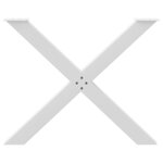 vidaXL Pieds de table à manger en forme de X  3 pièces  blanc  90 x (72-73) cm  acier