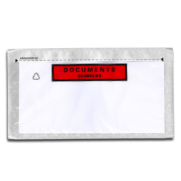 Lot de 100 pochettes documents ci-inclus eco-list dl