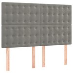 vidaXL Sommier à lattes de lit et matelas Gris clair 140x190cm Velours