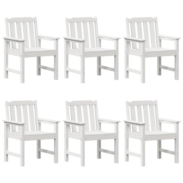 vidaXL Set de 6 chaises de jardin blanches 65 5x55 5x88 cm en HDPE