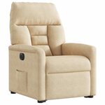 vidaXL Fauteuil inclinable électrique crème tissu microfibre