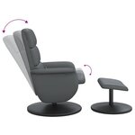 vidaXL Fauteuil inclinable de massage avec repose-pied gris similicuir