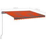 vidaXL Auvent automatique capteur de vent/LED 350x250 cm Orange/marron
