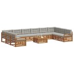 vidaXL Ensembles de canapés 11 pc Gris Naturel et Clair