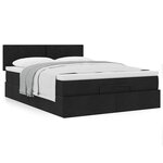 vidaXL Lit ottoman avec matelas noir 140x190 cm tissu