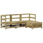 vidaXL Salon de jardin 4 Pièces bois de pin imprégné
