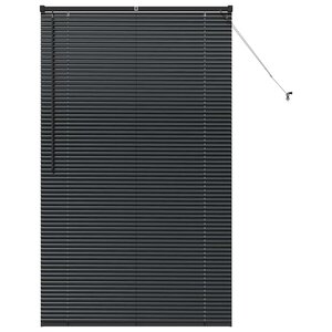 vidaXL Store de Fenêtre avec des rideaux Noir Aluminium