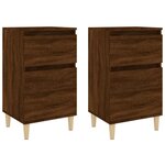 vidaXL Tables de chevet 2 Pièces chêne marron 40x35x70 cm