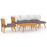 vidaXL Salon de jardin 6 Pièces avec coussins Bois d'acacia solide
