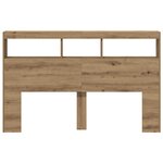 vidaXL Armoire tête de lit avec LED chêne artisanal 160x17x102 cm