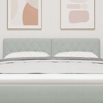 vidaXL Tête de lit LED avec tête de lit Gris clair 144 cm Polyester