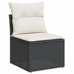 vidaXL Salon de jardin 9 Pièces avec coussins noir résine tressée