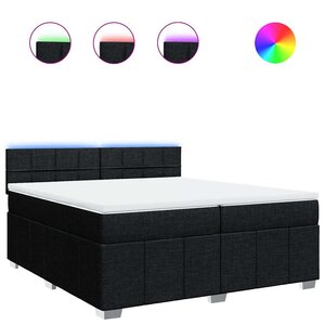 vidaXL Sommier à lattes de lit avec matelas Noir 200x200 cm Tissu