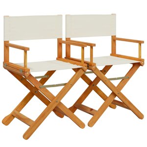 vidaXL Chaises de réalisateur pliables lot de 2 blanc crème tissu