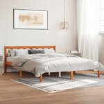 vidaXL Cadre de lit sans matelas cire marron 150x200cm bois pin massif