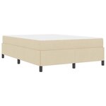vidaXL Lit à ressorts Crème  Noir 160 x 200 cm Tissu  Bois Engineered
