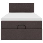 vidaXL Cadre de lit ottoman avec matelas marron foncé 80x200 cm tissu
