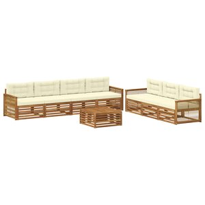 vidaXL Ensemble de canapés d'extérieur 8 pc Naturel et Crème