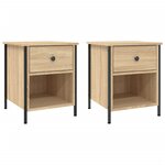 vidaXL Tables de chevet 2 Pièces chêne sonoma 40x42x50 cm bois ingénierie