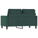 vidaXL Canapé à 2 places Vert foncé 120 cm Velours