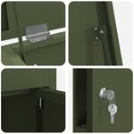 vidaXL Boîte de dépôt de colis Vert olive 44.5 x 29 x 110.5 cm Acier