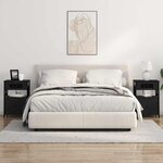 vidaXL Cabinet de chevet avec tiroir 2 Pièces Chêne noir 40 x 31 x 60 cm