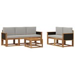 vidaXL Ensemble de canapés d'extérieur 6 Pièces Naturel et gris clair
