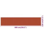 vidaXL Écran de balcon Orange 120x600 cm PEHD
