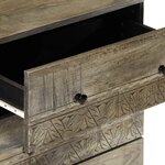 vidaXL Buffets 3 Pièces gris clair 60x33 5x75 cm bois de manguier massif