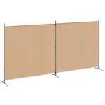 vidaXL Paravent à 2 panneaux Beige 348 x 180 cm Tissu