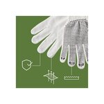 Pack and Move - Lot de 12 Paires de gants de travail déménagement - Coton et PVC antidérapant - Blanc et Noir