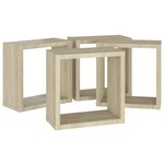 vidaXL Étagères cube murales 4 Pièces Chêne sonoma 30x15x30 cm