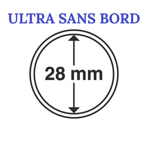 Capsules rondes sans bord ULTRA pour monnaies de collection. Diamètre intérieur - 28 mm