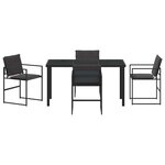 vidaXL Ensemble de salle à manger pour jardin 5 Pièces Noir