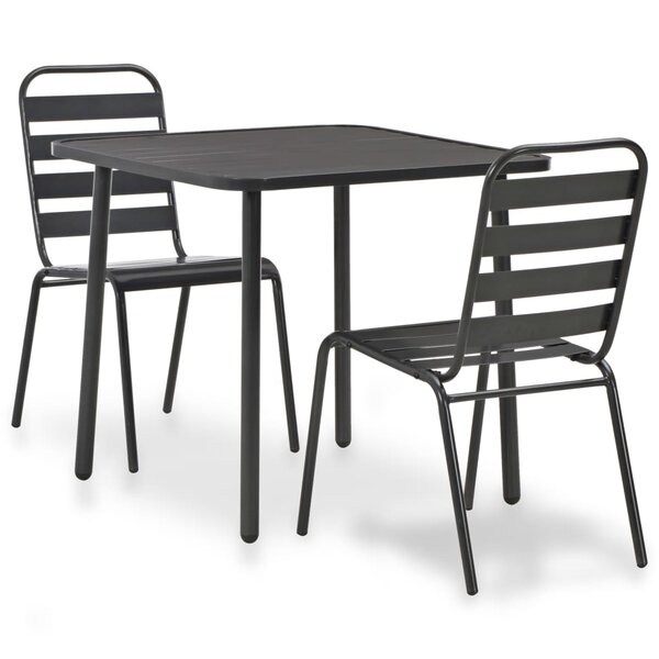 vidaXL Mobilier de bistro 3 Pièces Acier Gris foncé