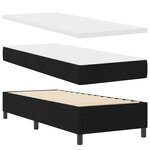 Lit Box Spring vidaXL avec Matelas - Noir - 80x200 cm - Tissu
