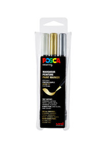 Marqueurs Posca PCF350 Pointe pinceau 3 pièces