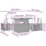 vidaXL Ensemble de salle à manger pour jardin 5 Pièces Noir Crème