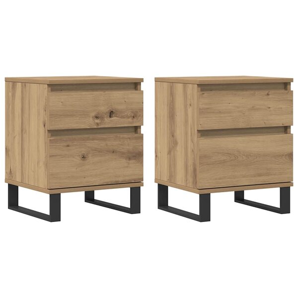 vidaXL Tables de chevet 2 Pièces chêne artisanal 40x35x50 cm