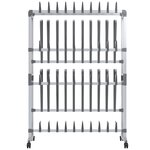 vidaXL Étagère à chaussures avec roulettes Argenté 89x27x120 cm