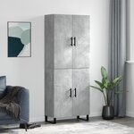 vidaXL Buffet haut Gris béton 69 5x34x180 cm Bois d'ingénierie
