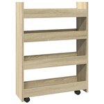 vidaXL Chariot de rangement étroit 4 niveaux chêne sonoma
