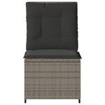 vidaXL Canapé inclinable de jardin avec coussins gris résine tressée
